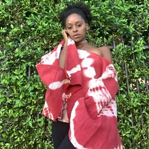 Red Muddcloth Off The Shoulder Top